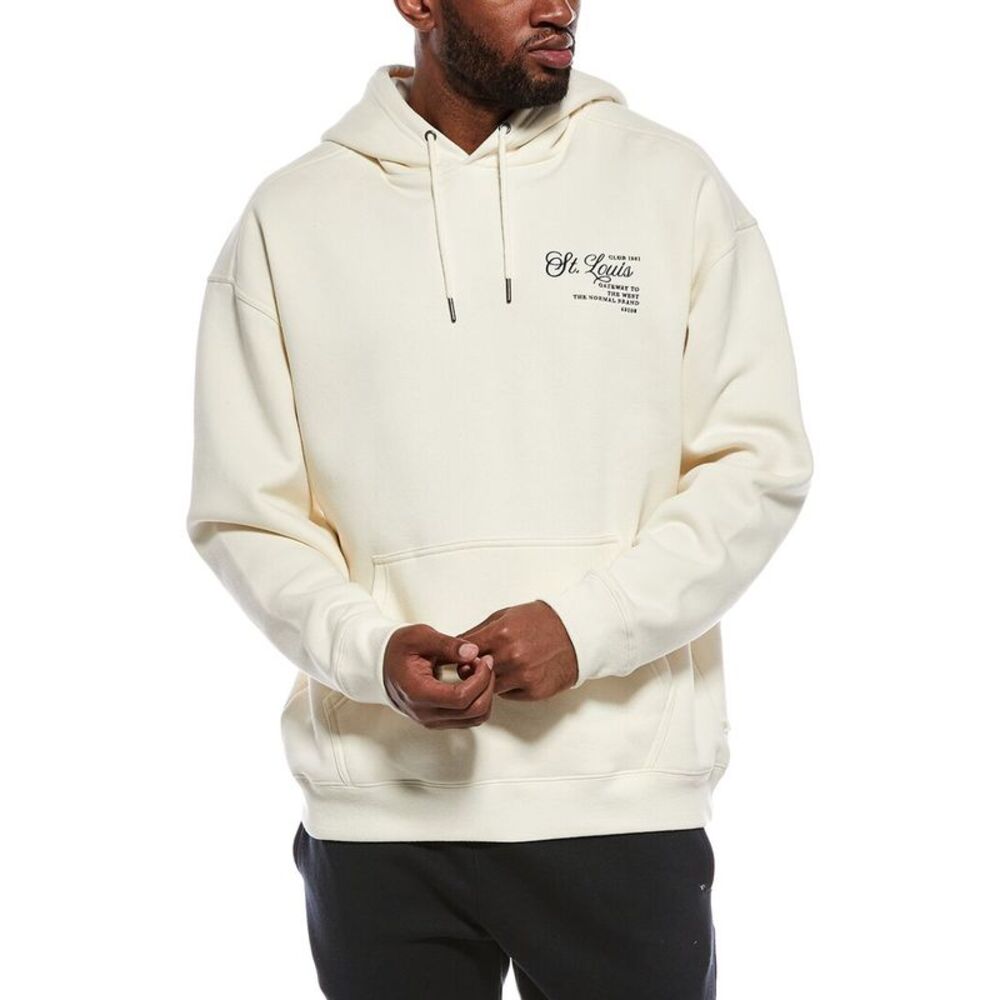 The Normal Brand Mens  Normal Fleece Graphic Hoodie, Ivory